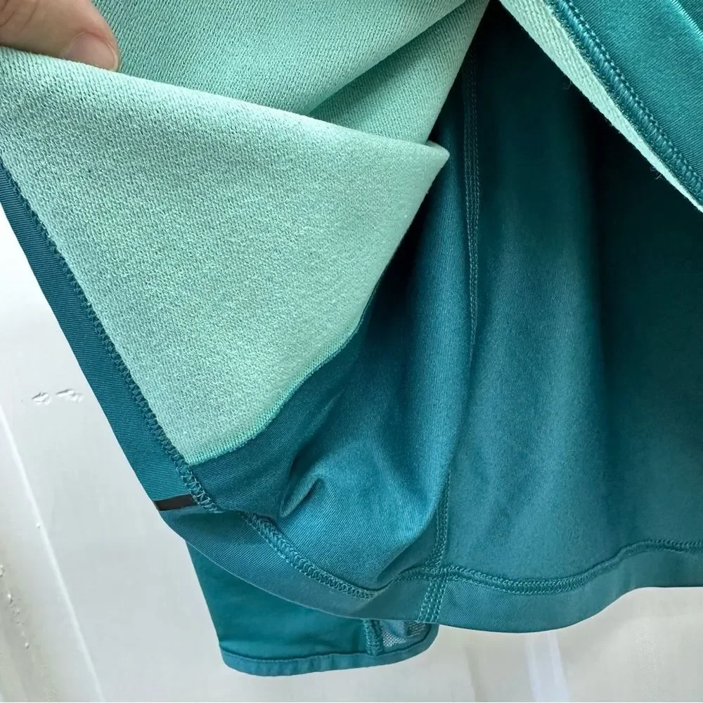 Nike Pro 1/4 zip long sleeve deep turquoise athletic running shirt women's large